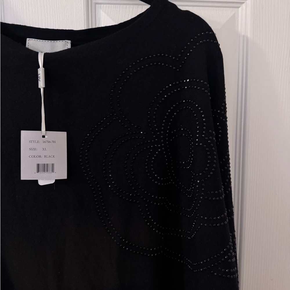 NWT LIV Milano Elegant Black Women's Top - Picture 3 of 6